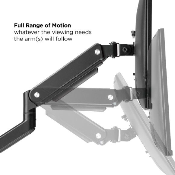 MXG LED Stand BMA-36 Triple Monitor Premium Aluminum Spring-Assisted With 3.0 USB