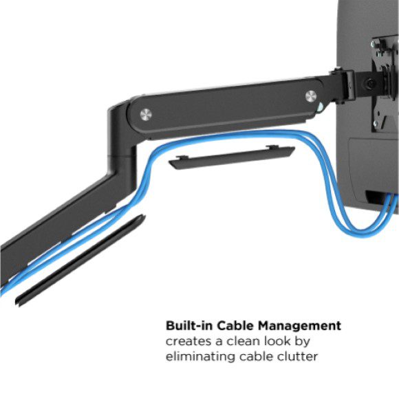 MXG LED Stand BMA-36 Triple Monitor Premium Aluminum Spring-Assisted With 3.0 USB