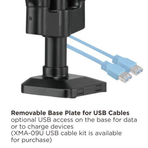 MXG LED Stand BMA-36 Triple Monitor Premium Aluminum Spring-Assisted With 3.0 USB