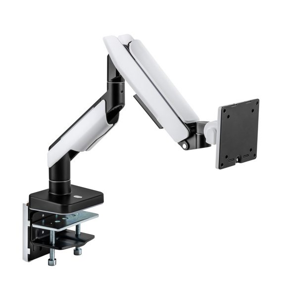MXG LED Stand HMA-12R Heavy Duty RGB Gaming Monitor Arm Matte White