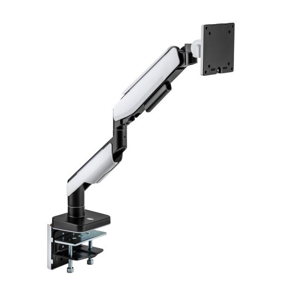 MXG LED Stand HMA-12R Heavy Duty RGB Gaming Monitor Arm Matte White