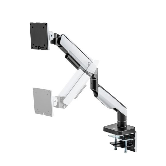 MXG LED Stand HMA-12R Heavy Duty RGB Gaming Monitor Arm Matte White