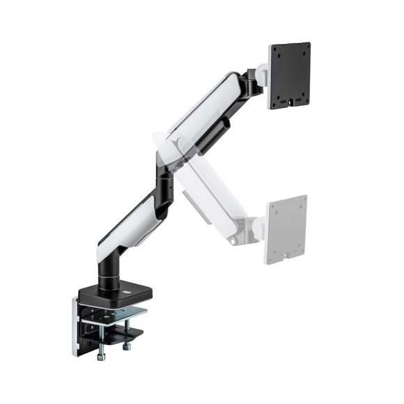 MXG LED Stand HMA-12R Heavy Duty RGB Gaming Monitor Arm Matte White