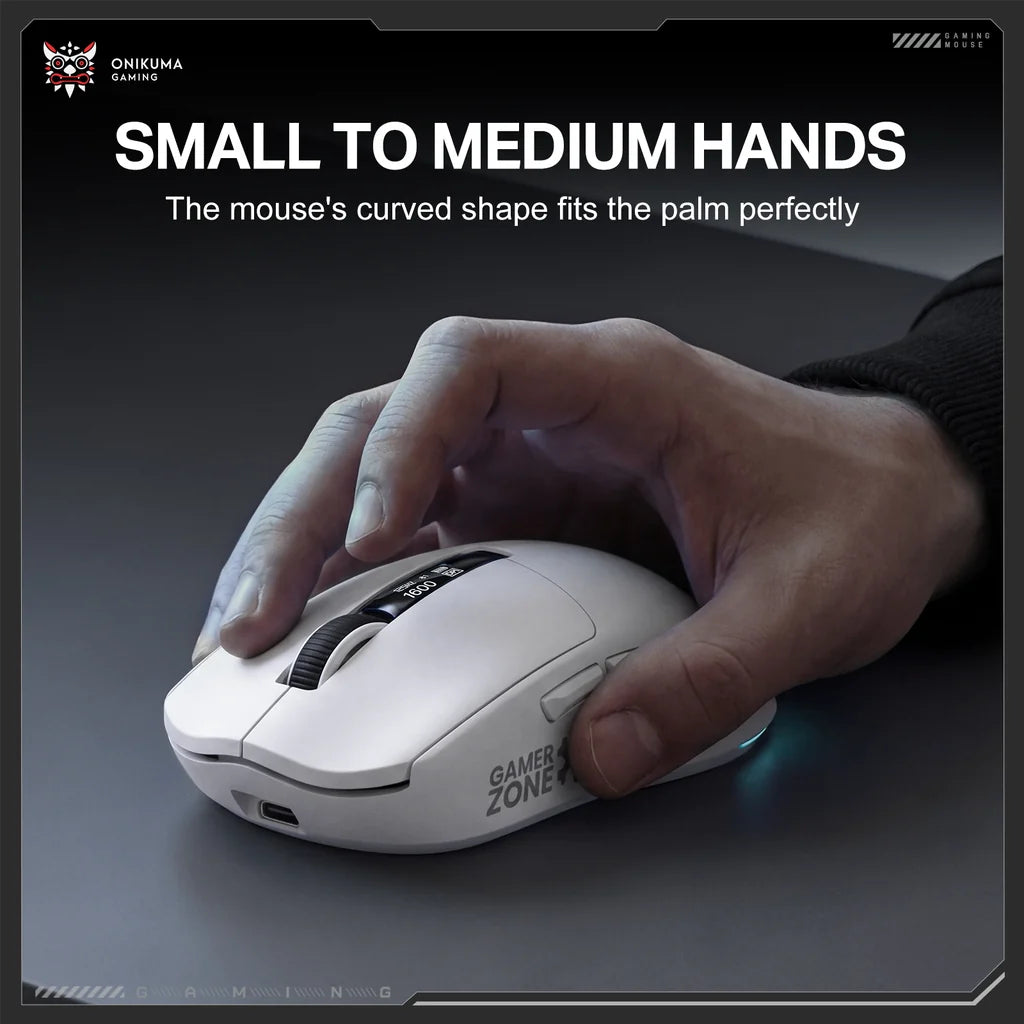Onikuma Mouse DM07 PAW 3311 24000 DPI 1K Polling Rate RGB With Charging Dock White