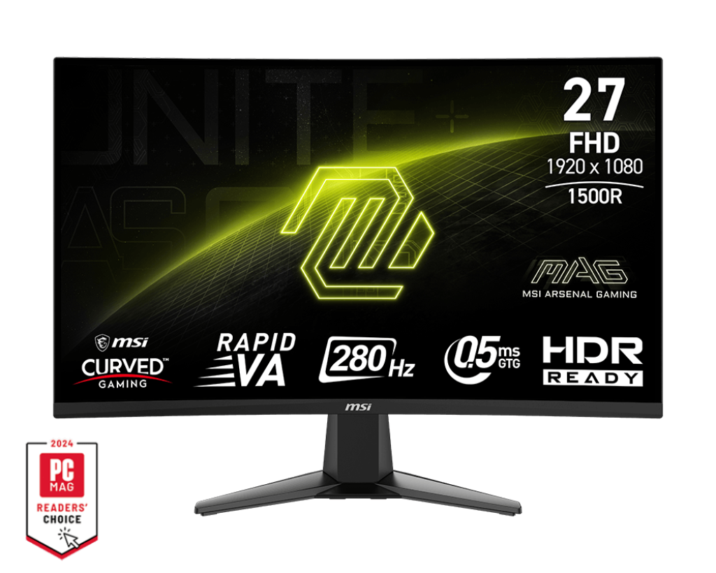 MSI LED Monitor MAG 276CXF 27-inch 1920 x 1080 (FHD) Curved Monitor 280Hz 0.5ms