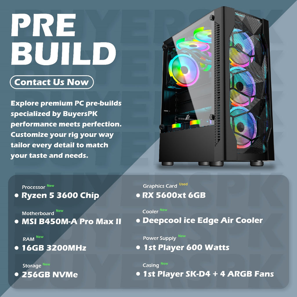 Pc Build Ryzen 3600 Rx 5600 Xt AMD Pre Build Ryzen 3600 With GTX