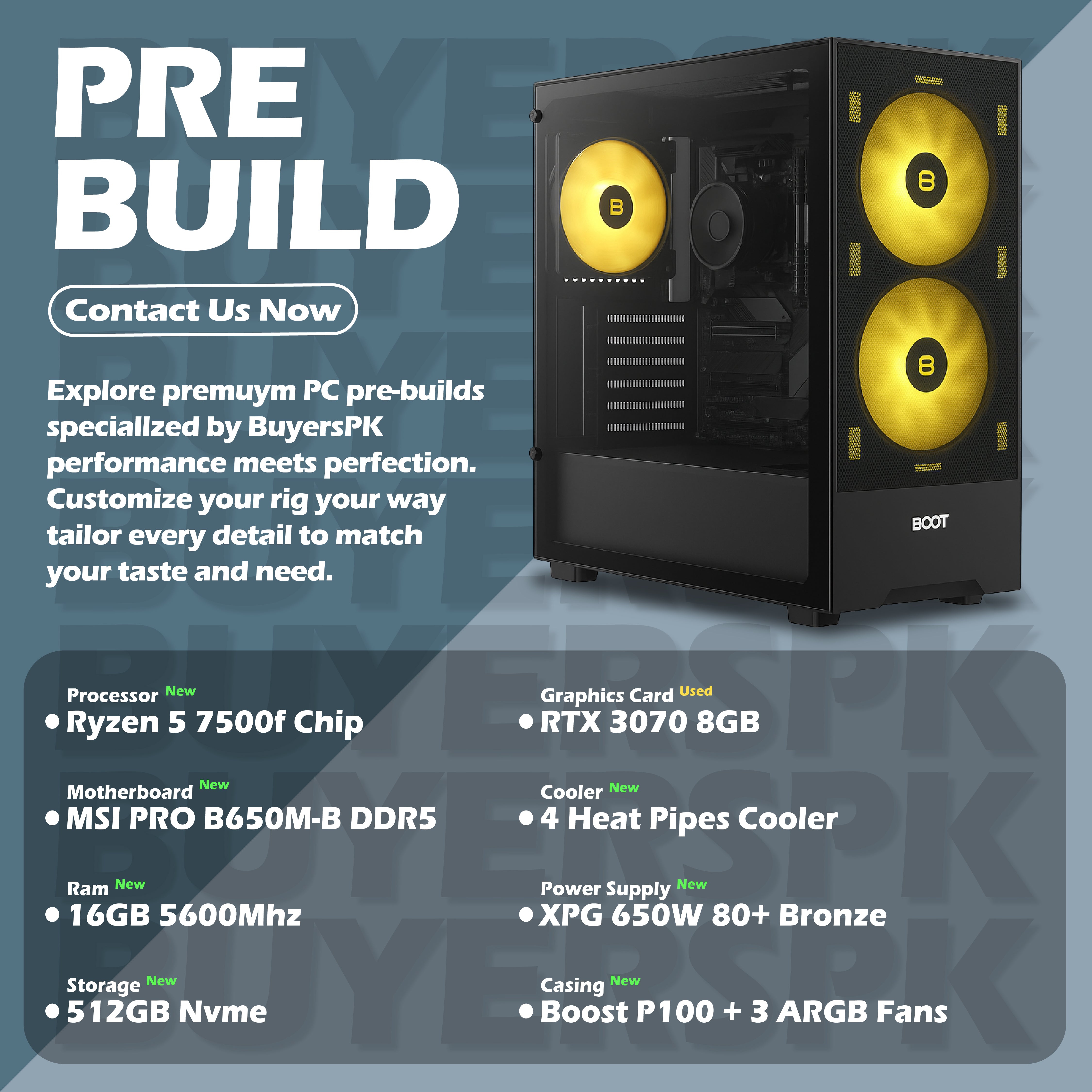 AMD Pre build Ryzen 5 7500f With RTX 3070 8GB