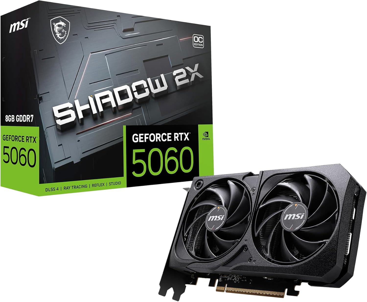 MSI Graphic Card RTX 5060 8GB Shadow 2X OC