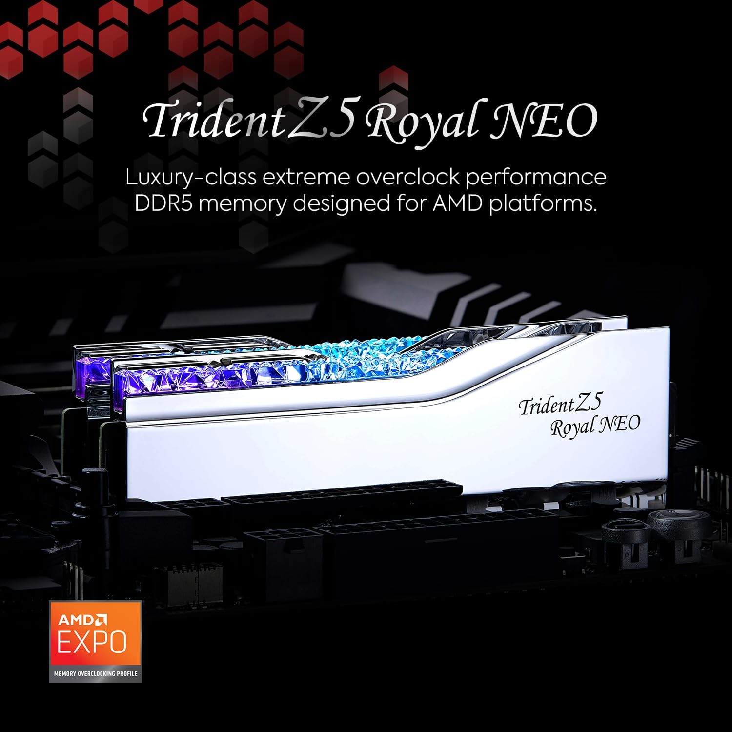 G Skills Ram Desktop 32GB (16x2) 6000MHZ CL28-36 DDR5 Trident Z5 Royal Neo Series F5-6000J2836G16GX2-TR5NS