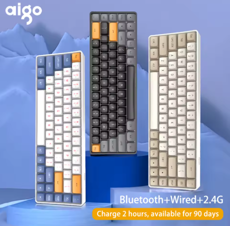 Aigo Keyboard A68 Tri-Mode yellow Hot Swappable Switches