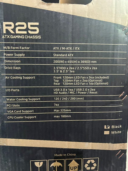 Sonic Casing R25 Black 4 RGB Fans