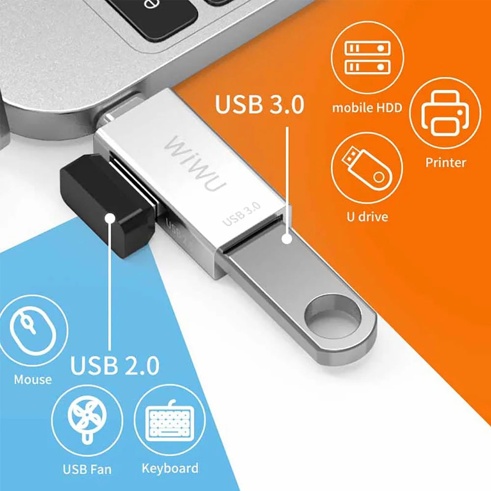 Wiwu Converter T02 Type-C to 2 x USB