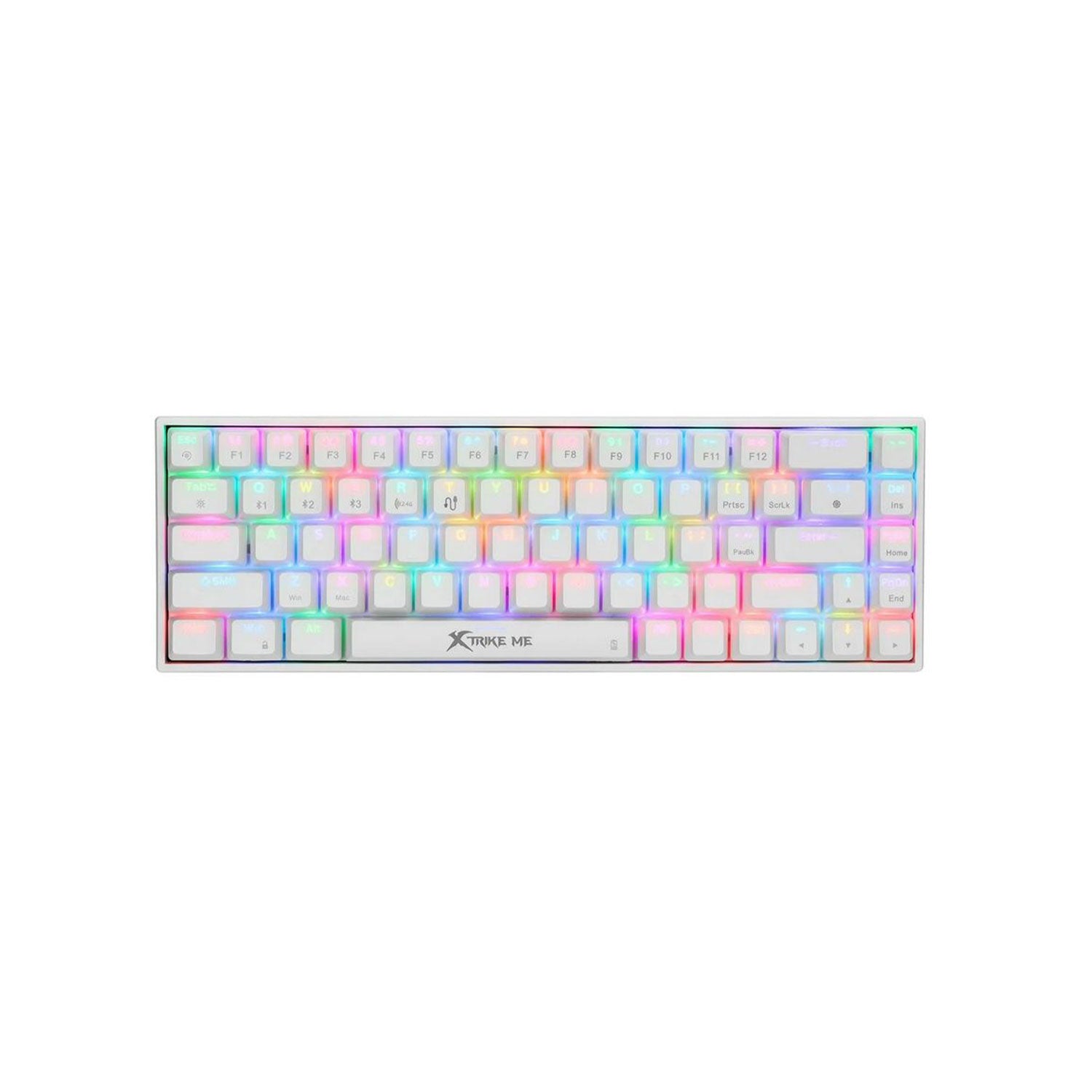 Xtrike Me Keyboard Gk-995w White 68 Keys Tri Mode Gaming Mechanical White