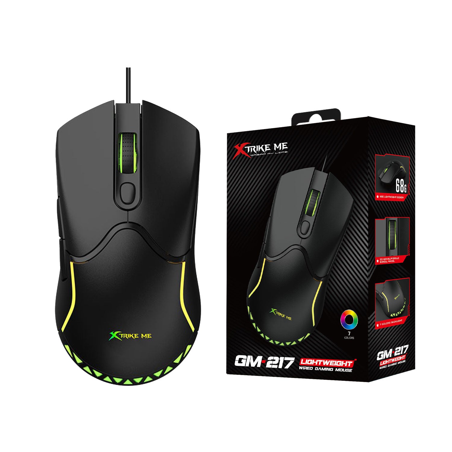 Xtrike Me Mouse Gm-217 Rgb Gaming Usb 6 Buttons Wired