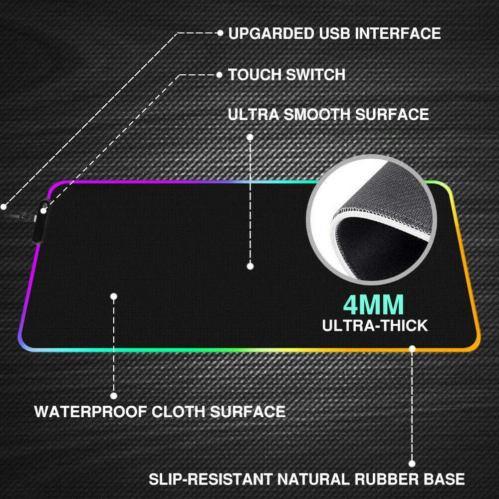 Xtrike Me Mouse Pad Rgb Large (800×300×4mm) With Non-slip Rubber Base Soft Pad