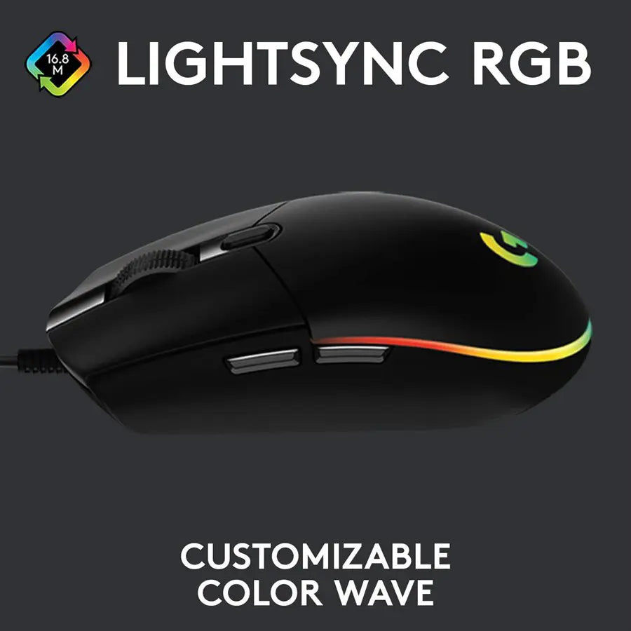 Logitech Mouse G203 Lightsync Gaming Mouse Black