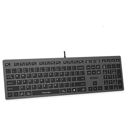 A4Tech Keyboard FX60 Scissor Switch White Backlit Grey