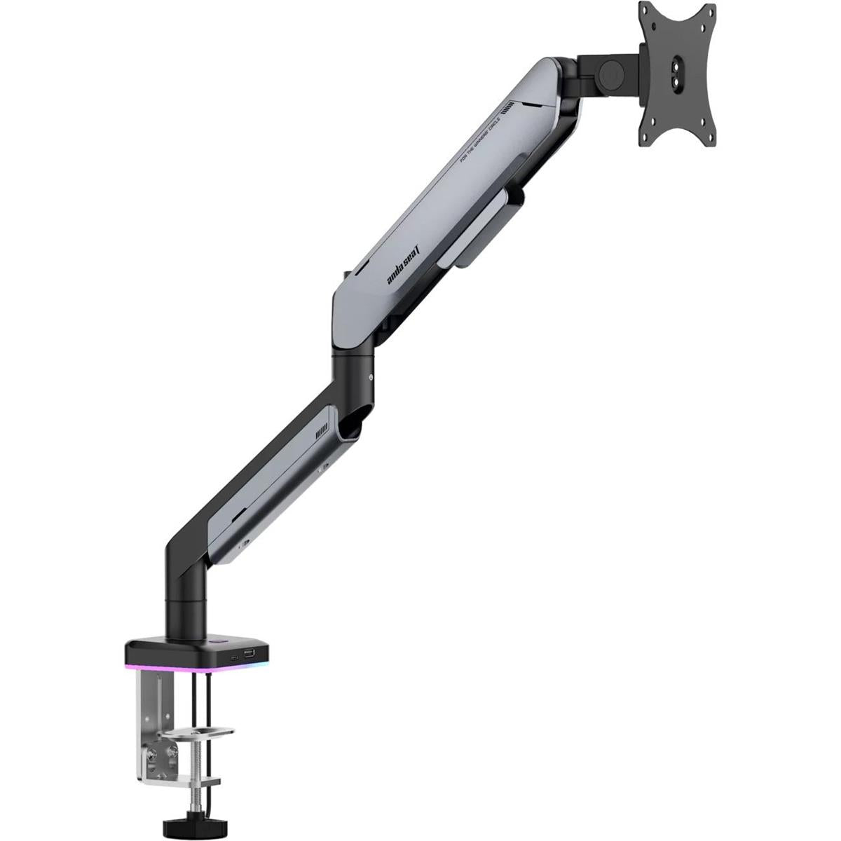 AndaSeat Led Stand Stealth Pro II RGB Ergonomic Single Monitor Arm - Titanium