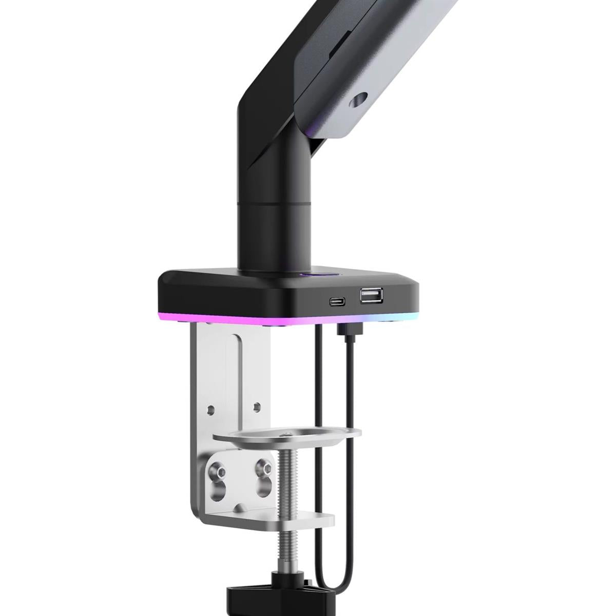 AndaSeat Led Stand Stealth Pro II RGB Ergonomic Single Monitor Arm - Titanium