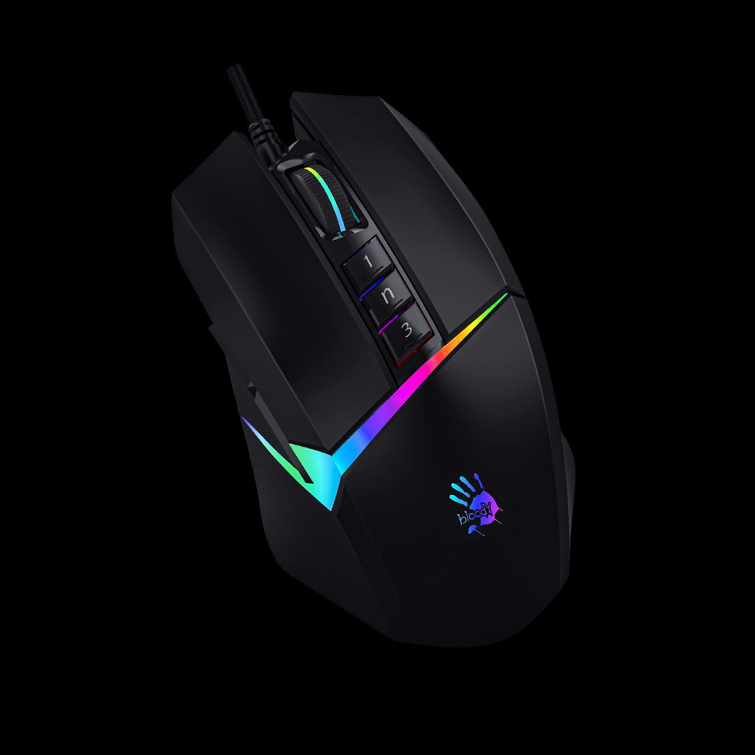 Bloody Mouse W60 Max RGB Gaming Mouse Stone Black