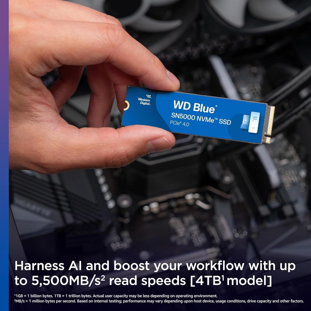 WD Blue M.2 NVME SSD SN5000 500GB Gen 4 Upto 5,000Mb/s