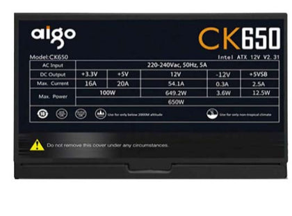 Aigo Power SUPPLY CK650 650 Watt