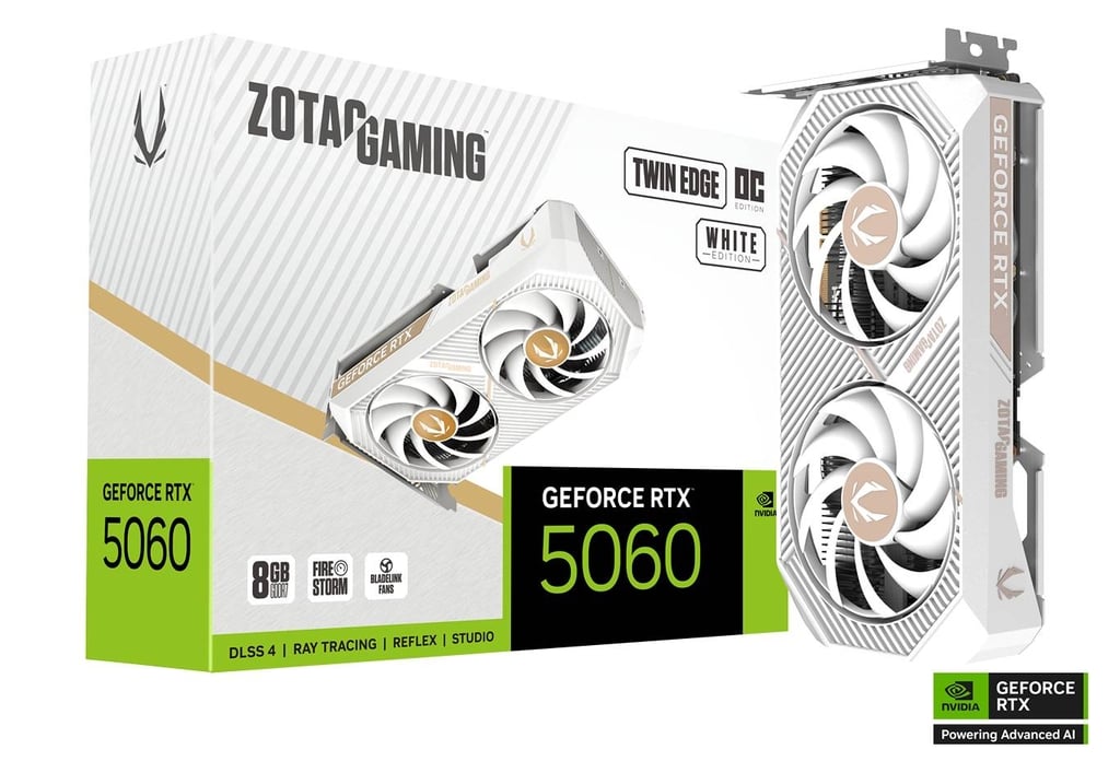 ZOTAC Graphics Card RTX 5060 8GB Twin Edge White