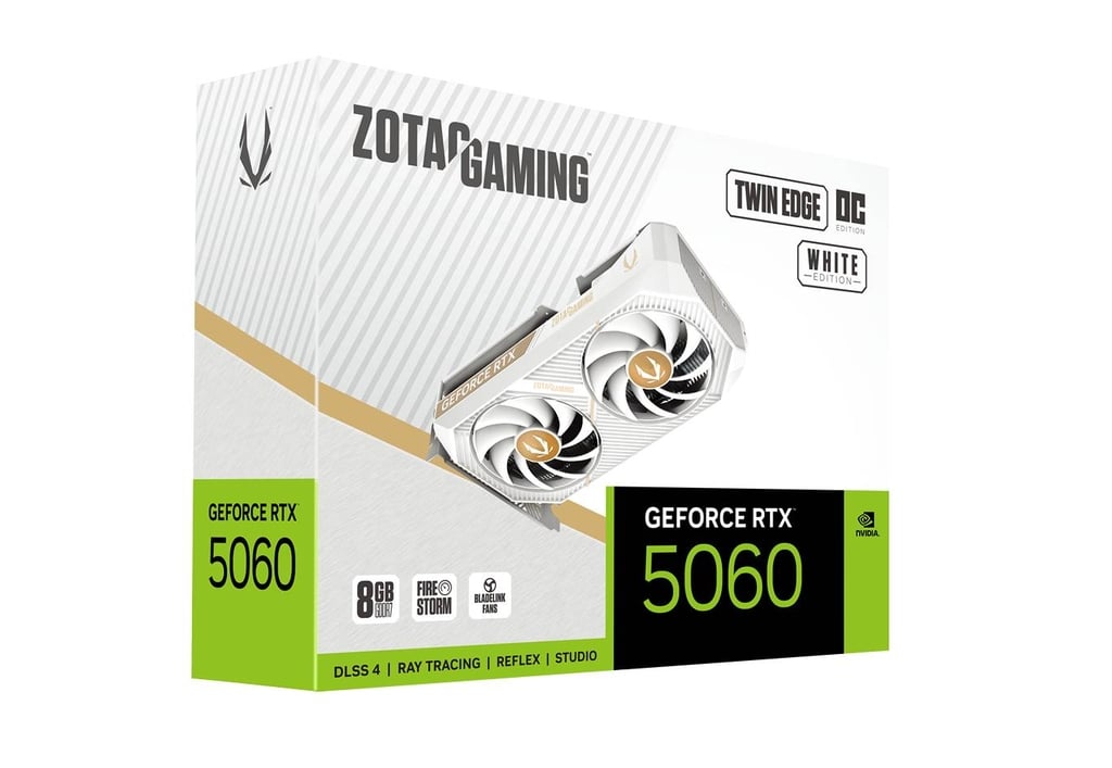 ZOTAC Graphics Card RTX 5060 8GB Twin Edge White