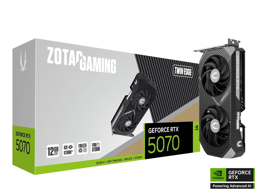 ZOTAC Graphic Card RTX 5070 12GB OC Twin Edge
