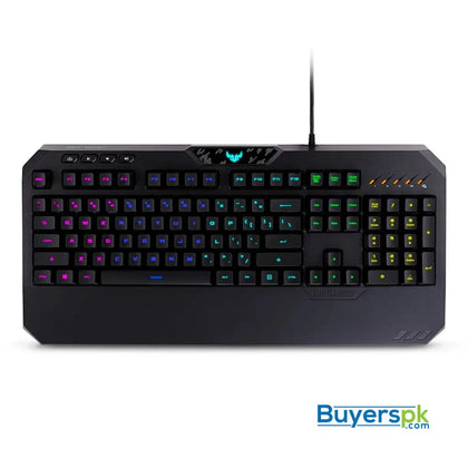 ASUS TUF K5 Mechanical Membrane RGB Gaming Keyboard with Programmable Onboard Memory Media Controls and Aura Sync RGB Lighting - Keyboard