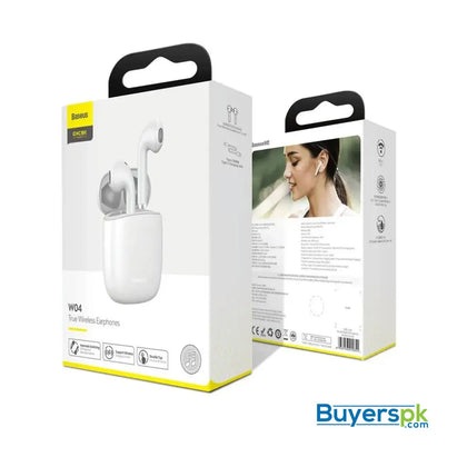 Baseus True Wireless Bluetooth Handsfree W04 White - Headset Price in Pakistan