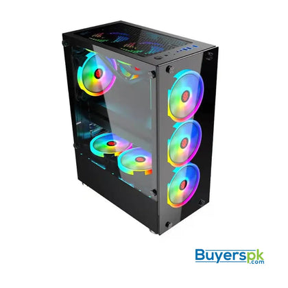 Case Xtech F8 (mid Tower/black/with 4 Rgb Fans) - Casing Price in Pakistan
