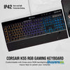 Corsair K55 Rgb Gaming Keyboard - Quiet & Satisfying Led Backlit Keys - Media Controls - Wrist Rest