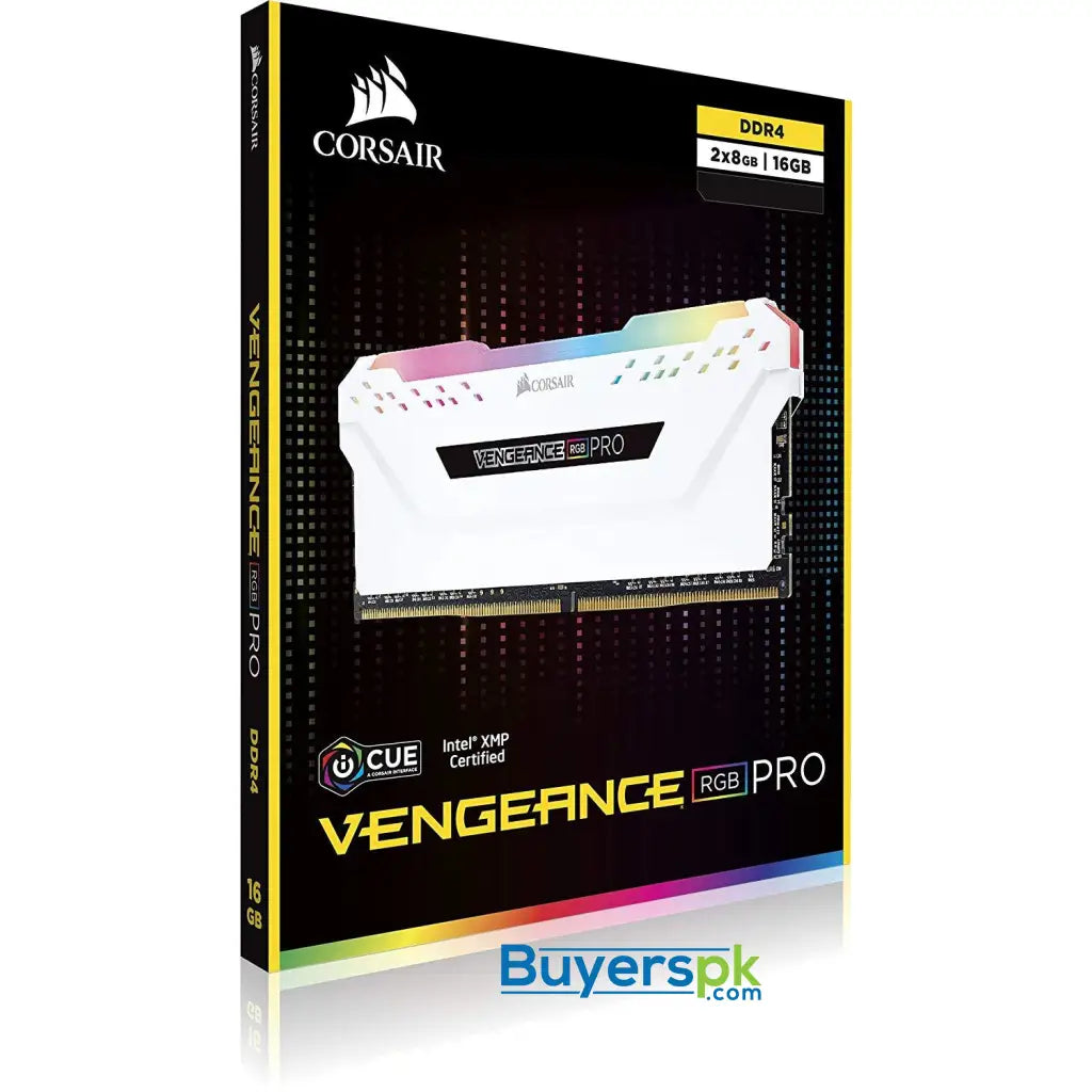 Corsair Vengeance Rgb Pro 16gb (2x8gb) Ddr4 2666mhz C16 Led Desktop Memory - White