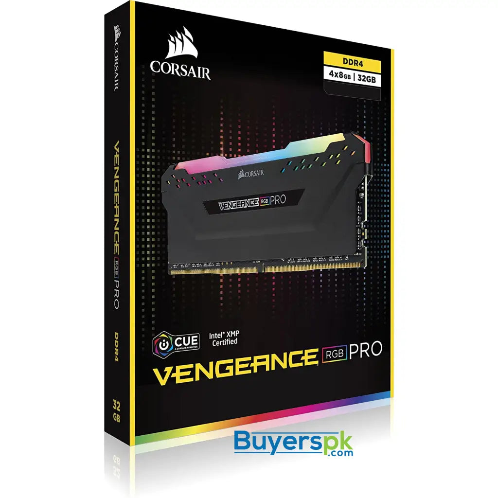 Corsair Vengeance Rgb Pro 32gb (4 X 8gb) Ddr4 Dram 3600mhz C18 Memory Kit — Black