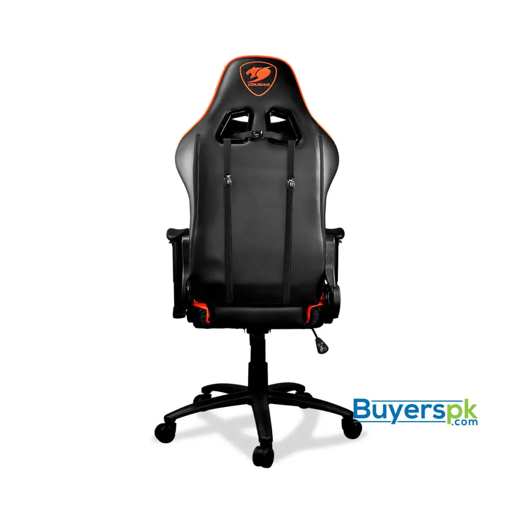 Cougar Armor One Black and Orange Gaming Chair with Reclining and Height Adjustment