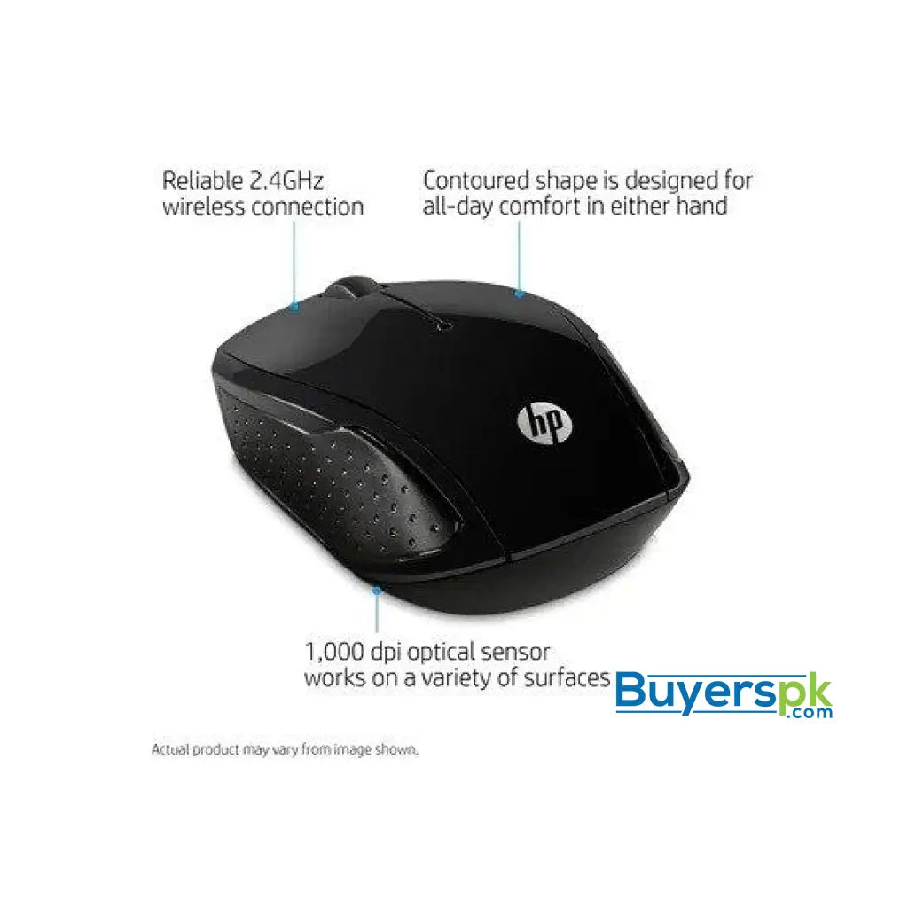 Hp 200 Wireless Optical Mouse Black (x6w31aa)