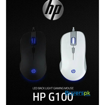 HP G100 Wired Optical USB Gaming Mouse 2000DPI White/Black E-Sports Games Office Wired Mice - Mouse