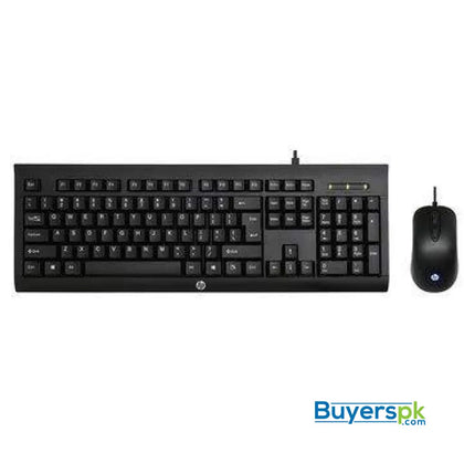 HP km100 USB Wired 104 Keys Membrane Keyboard And 1600dpi Mouse Set Water-proof - Keyboard + Mouse