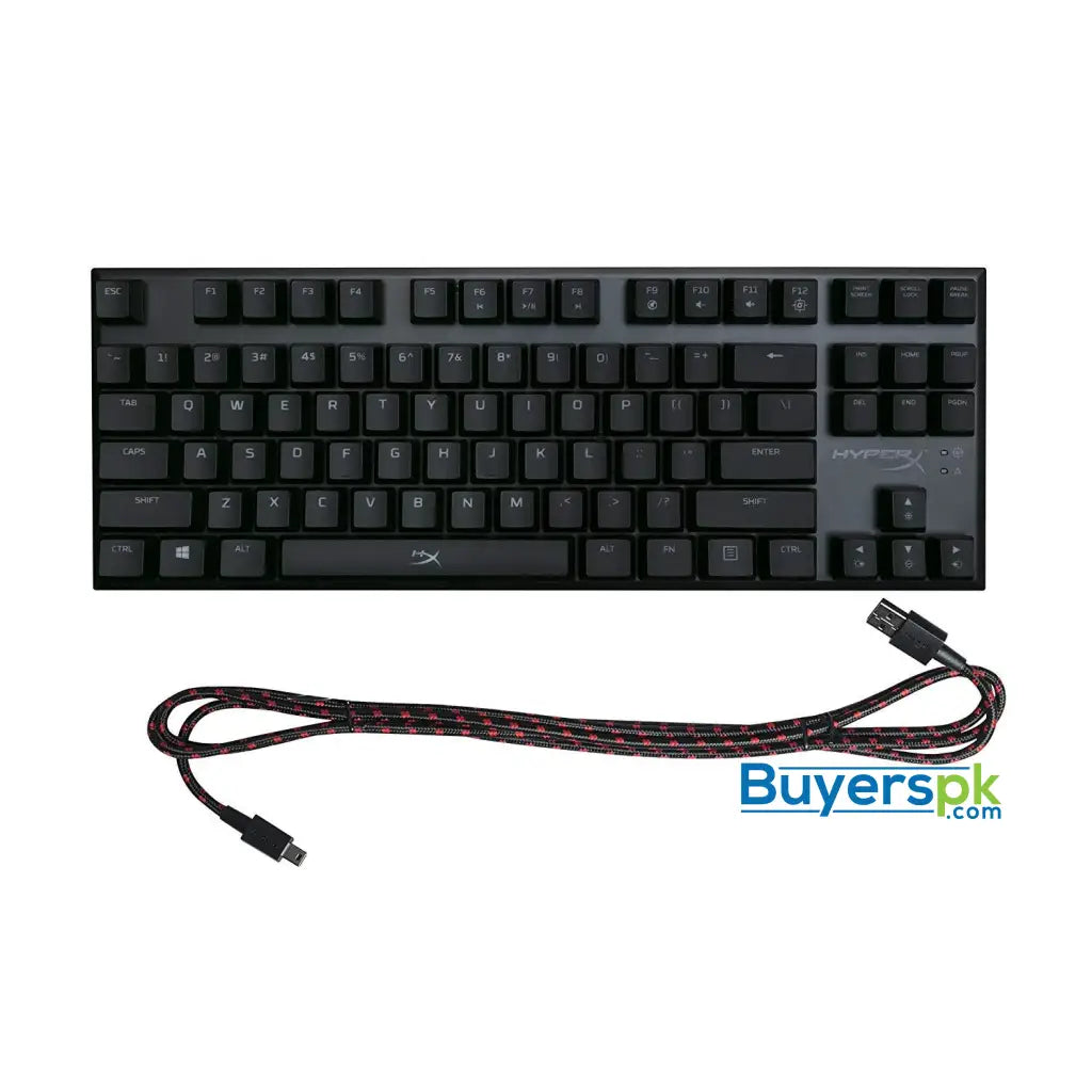 HyperX Alloy FPS Pro - Tenkeyless Mechanical Gaming Keyboard - 87-Key Ultra-Compact Form Factor - Clicky - Cherry MX Blue - Red LED Backlit