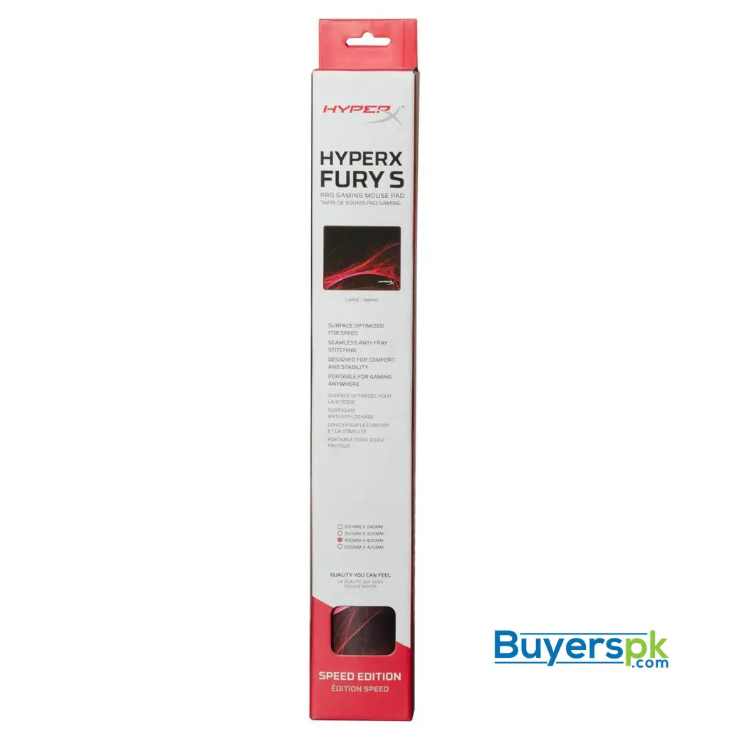 HyperX HX-MPFS-S-L Large FURY S Speed Edition Pro Gaming Mouse Pad - Black/Red - Mouse Pad