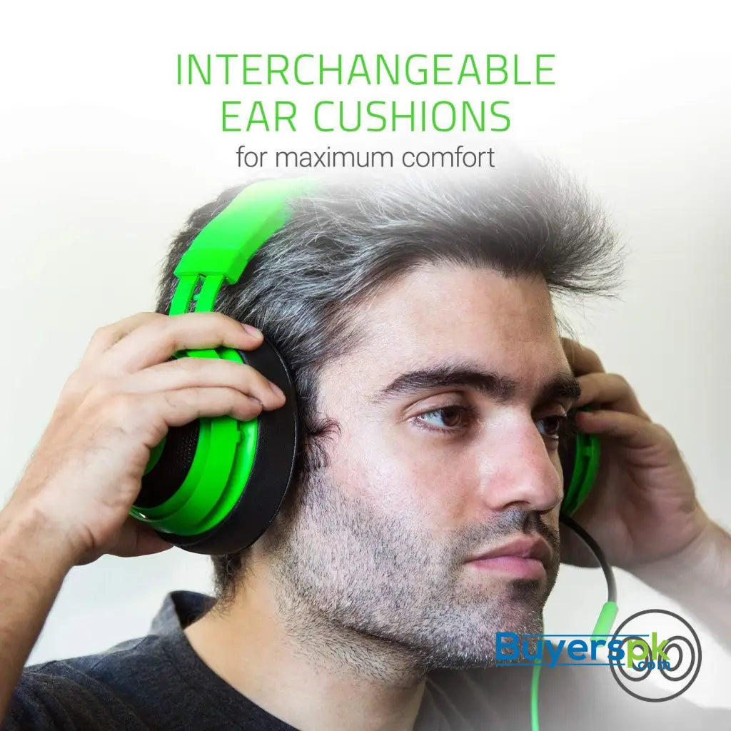 Razer Kraken Pro V2 - nalog Gaming Headset - Green - Oval Ear Cushions - Headset