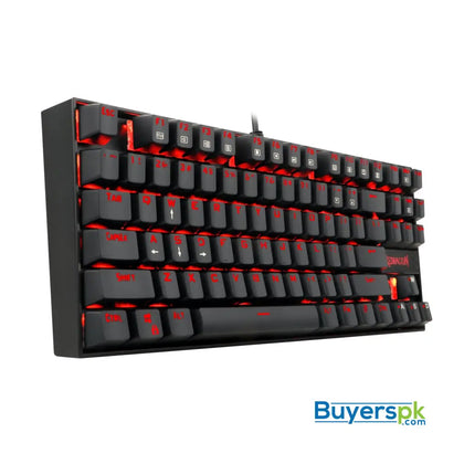 Redragon K552-BB Mechanical Gaming Keyboard and Mouse Combo & Large Mouse Pad & PC Gaming Headset with Mic 87 Key RED LED Backlit Keyboard
