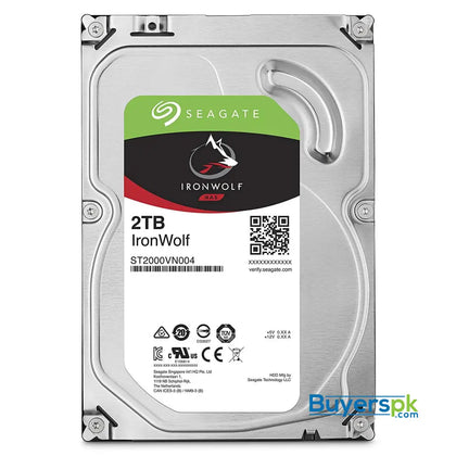 Seagate 2TB IronWolf NAS SATA Hard Drive 6Gb/s 256MB Cache 3.5-Inch Internal Hard Drive for NAS Servers Personal Cloud Storage (ST2000VN004)