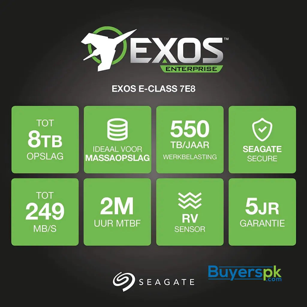 Seagate ST8000NM0055 8TB 7200 RPM SATA 6Gb/s 512e 256MB Cache 3.5 Internal Enterprise Hard Drive 3 Yrs Warranty - Hard Drive
