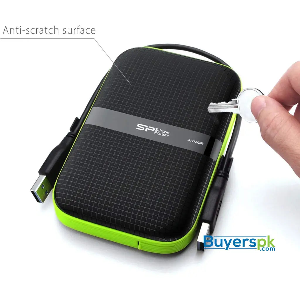 Silicon Power Black 2TB Rugged Portable External Hard Drive Armor A60 - Hard Drive