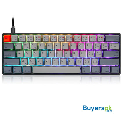 Sk61s Deep Gray (pbt Keycaps) Switches: Red - gaming keyboard Price in Pakistan