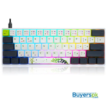 Sk61s Panda White (gk1 Keycaps) Switches: Red - gaming keyboard Price in Pakistan