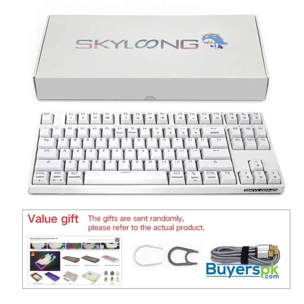 Sk87s White (abs Keycaps) Switches: Brown - gaming keyboard Price in Pakistan