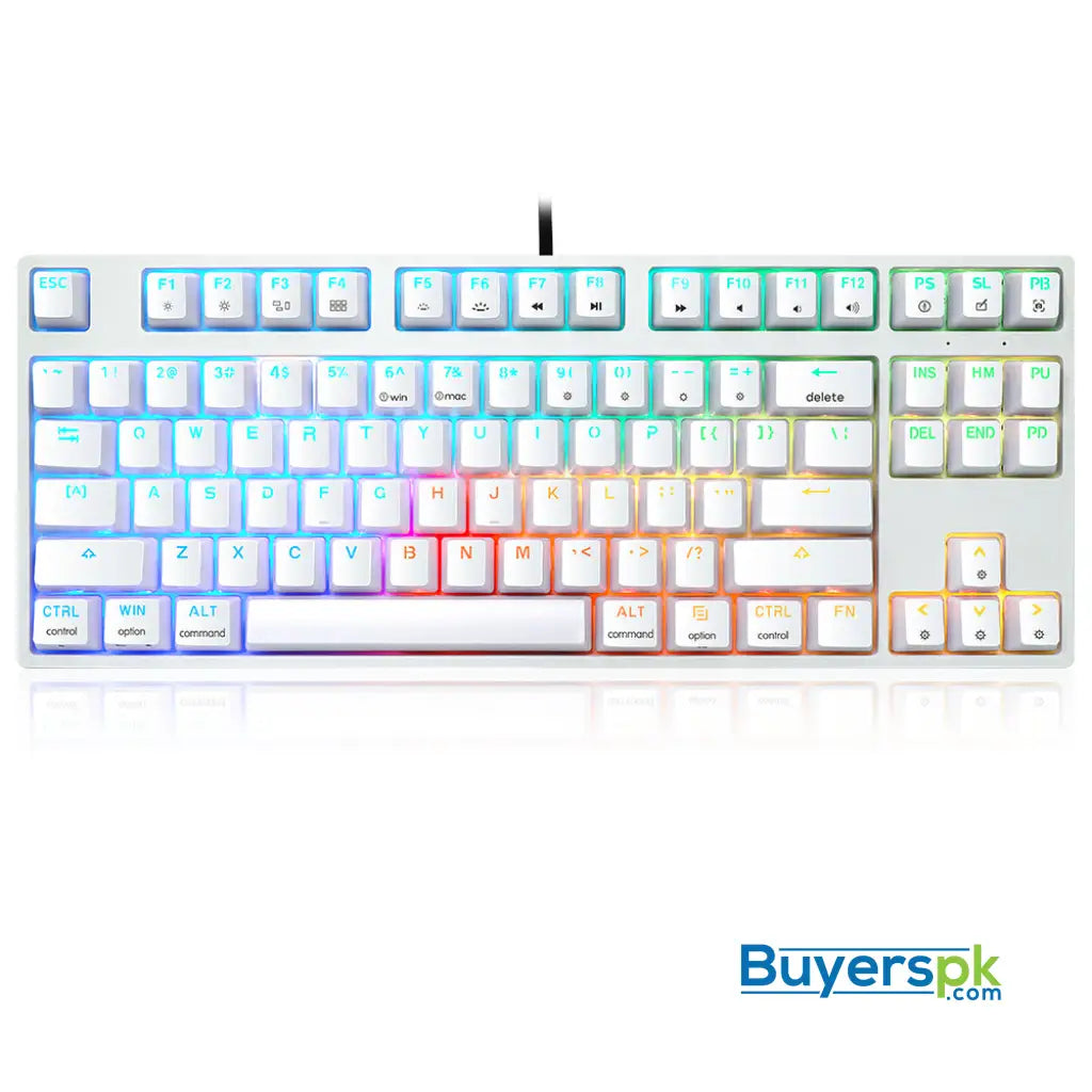 Sk87s White (abs Keycaps) Switches: Brown - gaming keyboard Price in Pakistan